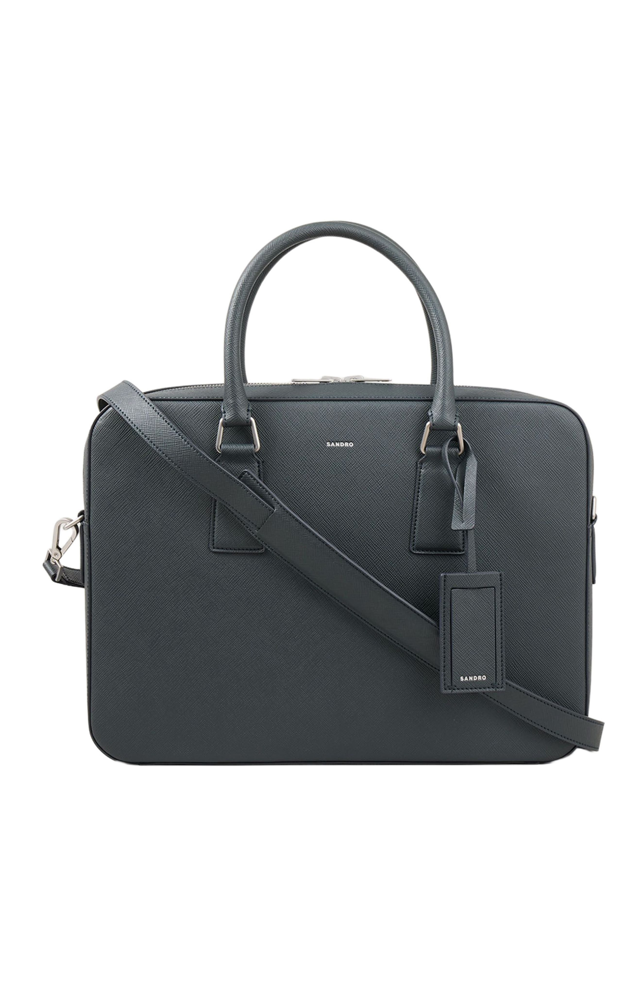 SANDRO Reconstituted leather briefcase in Steel at Nordstrom - 1