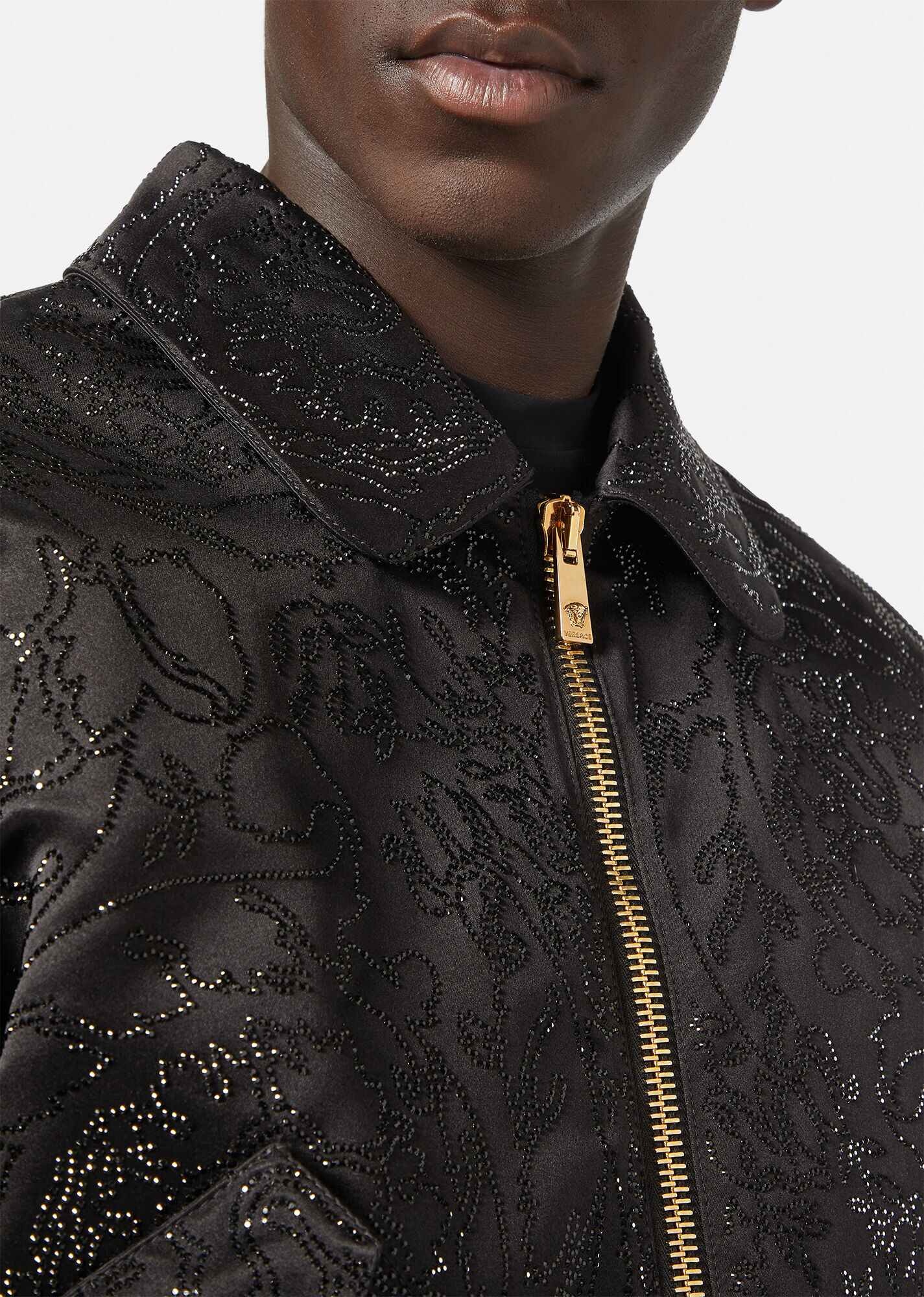 Embellished Barocco Silhouette Bomber Jacket - 5
