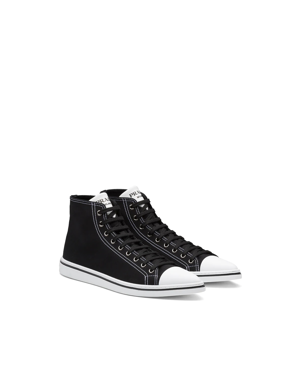 Cotton gabardine pointy high-top sneakers - 1