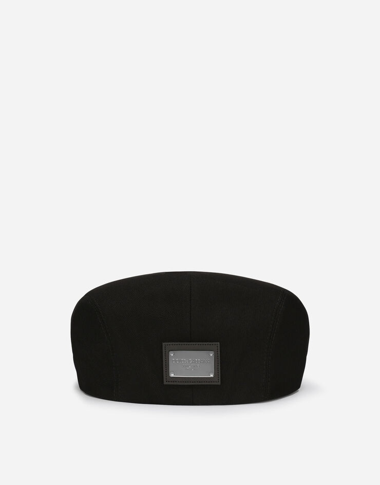 Cotton twill flat cap with logo tag - 2