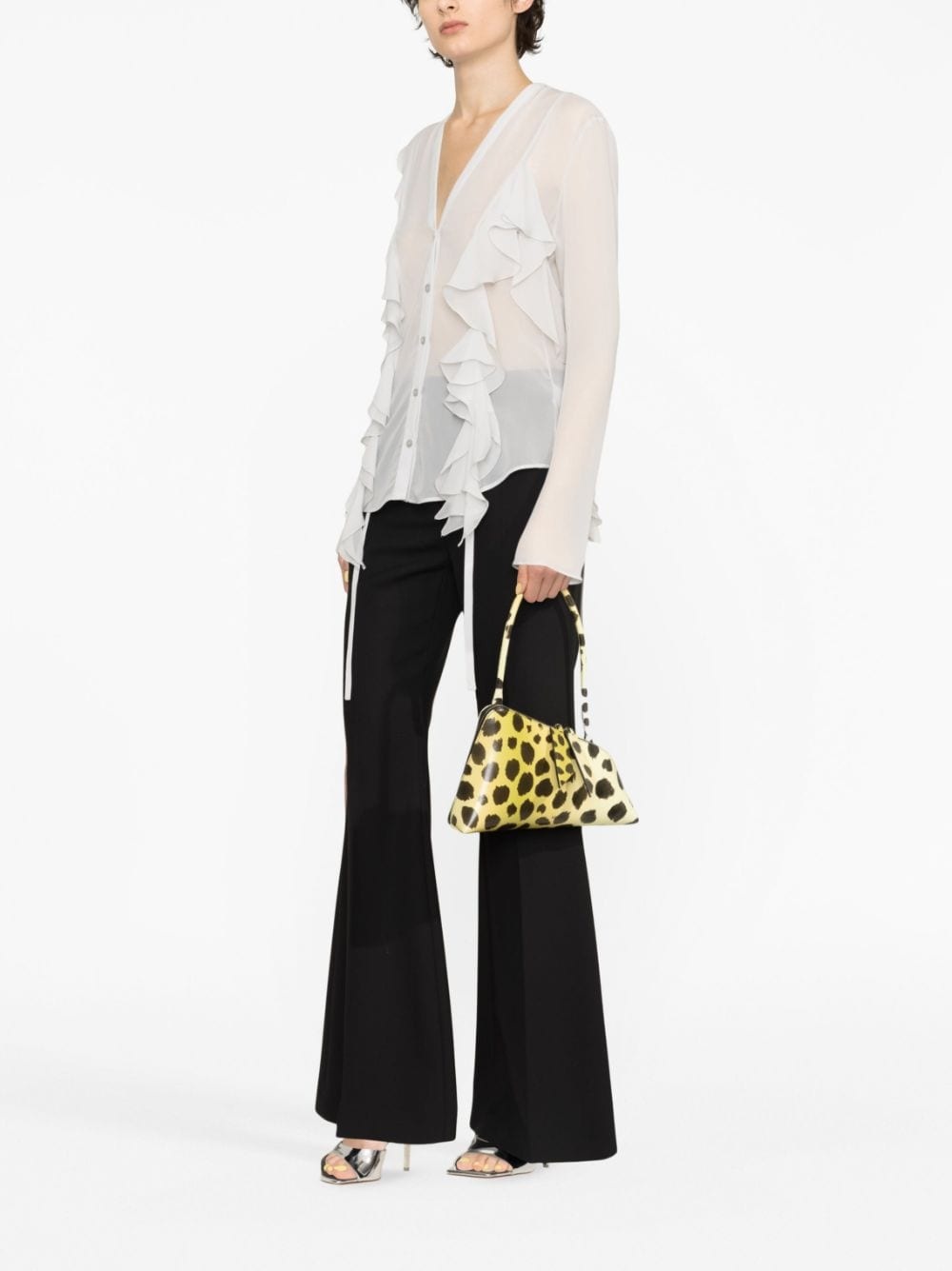 ruffled silk blouse - 4
