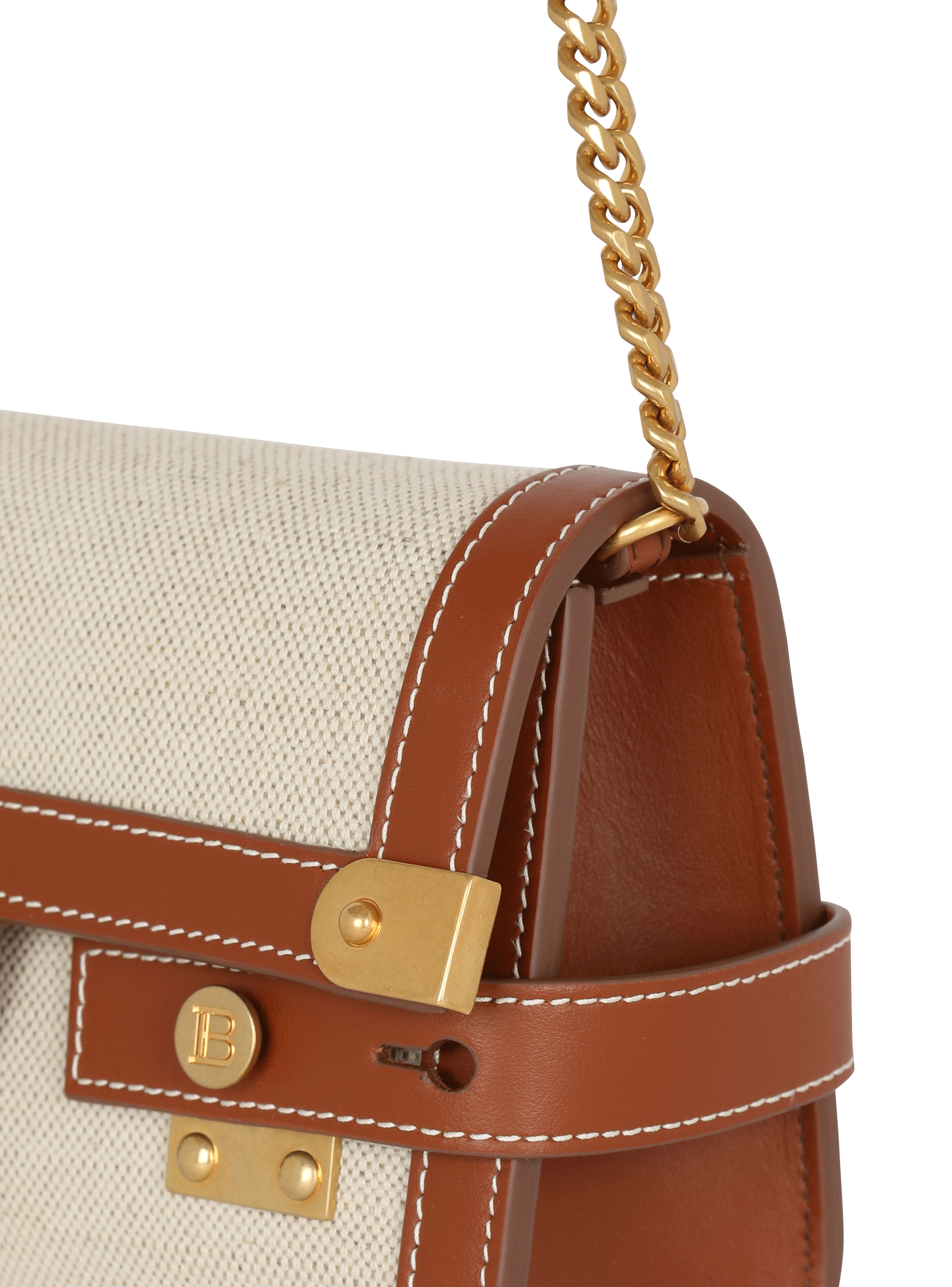B-Buzz 23 leather and canvas clutch bag - 5