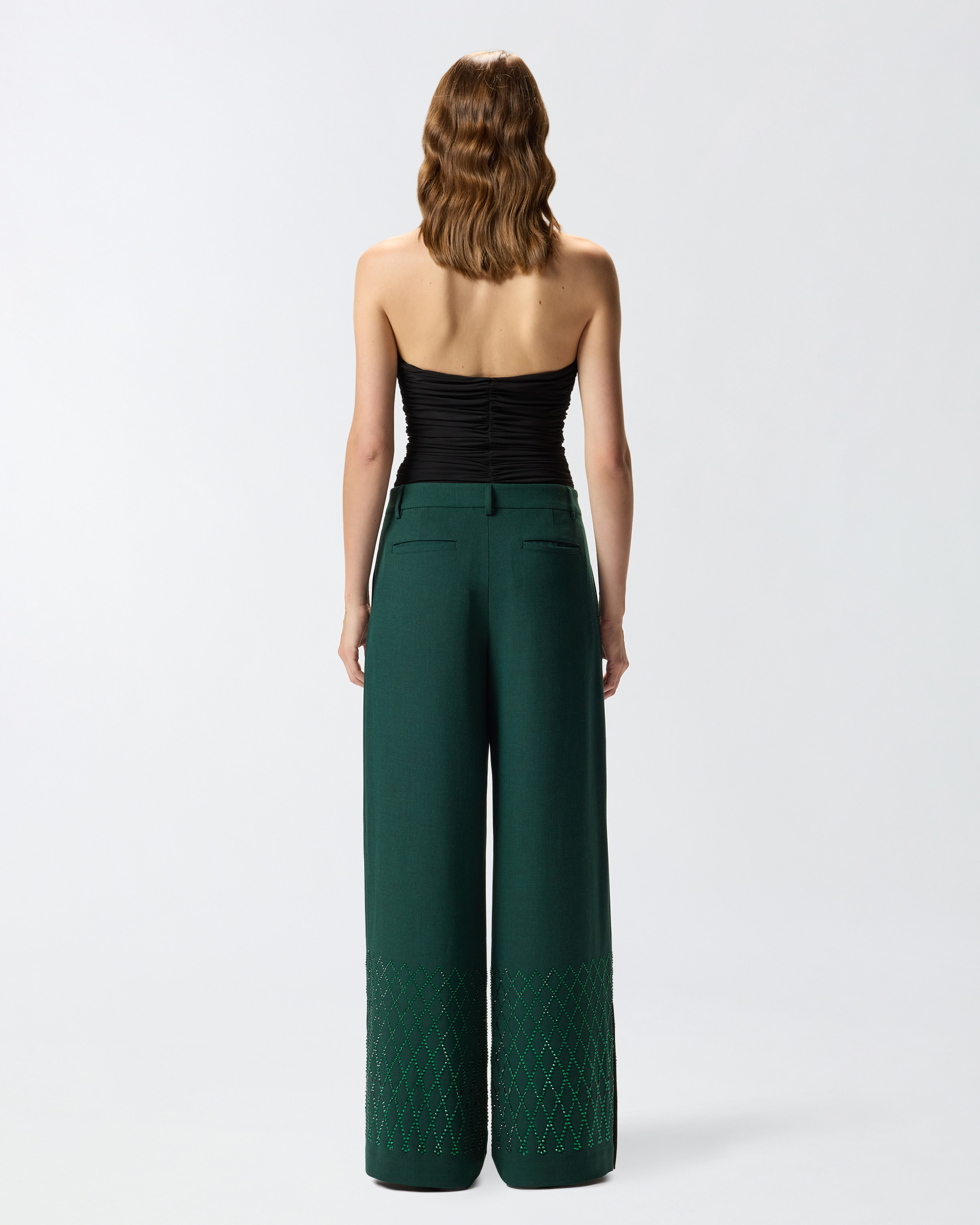 WIDE-LEG TROUSERS WITH RHINESTONES - 4