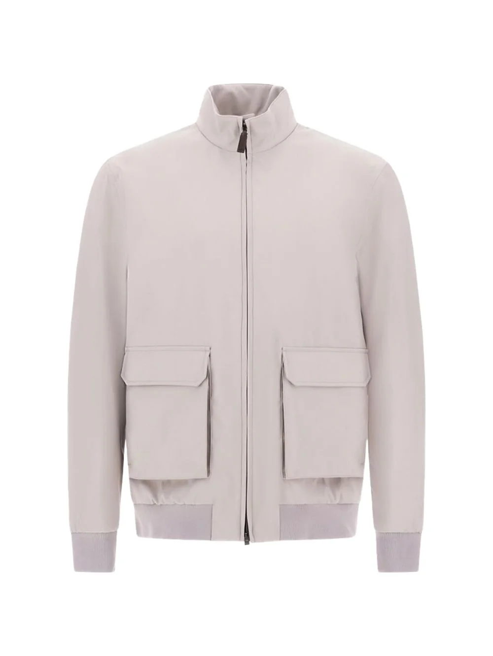 zip-up wool bomber jacket - 1