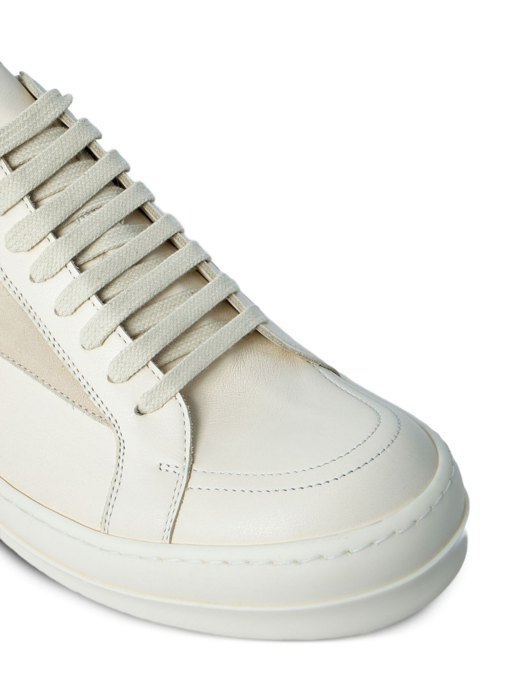 panelled leather sneakers - 5