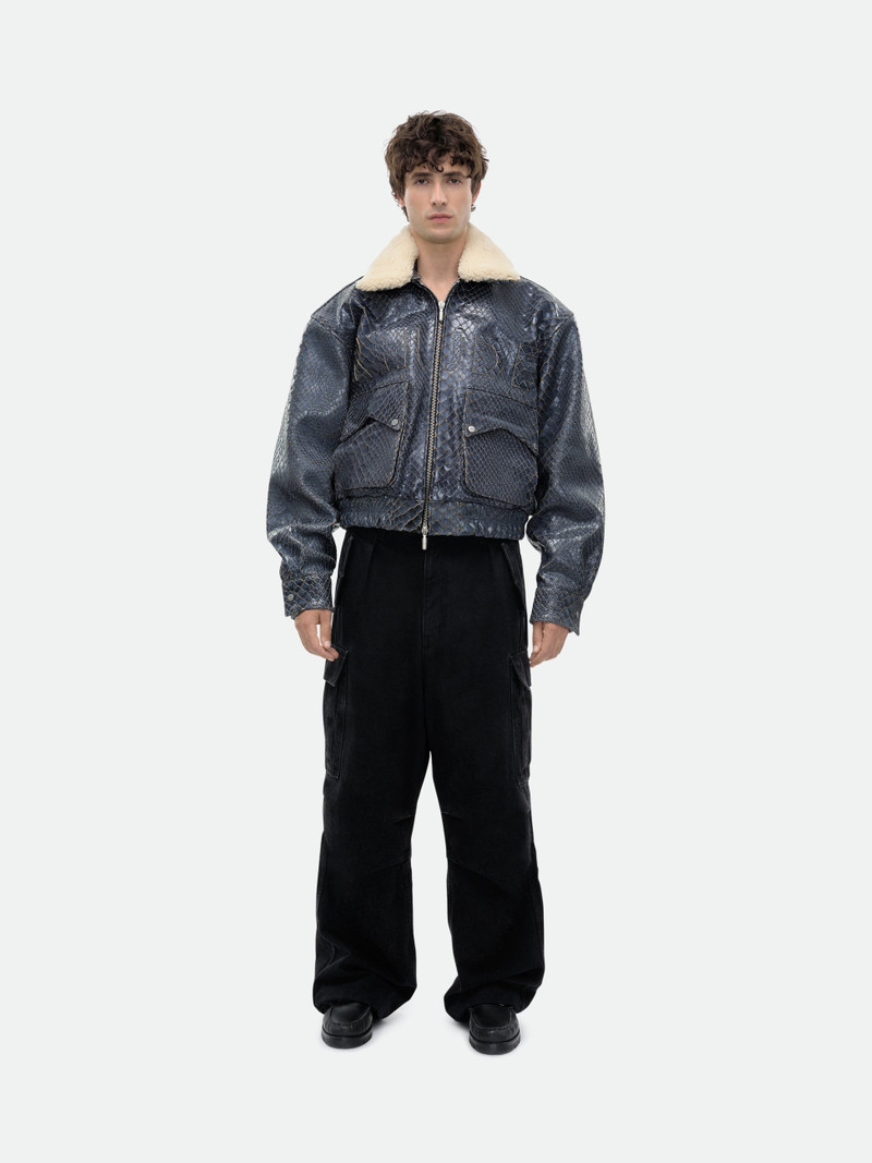 Rhude BLUE CROCODILE PILOT JACKET outlook