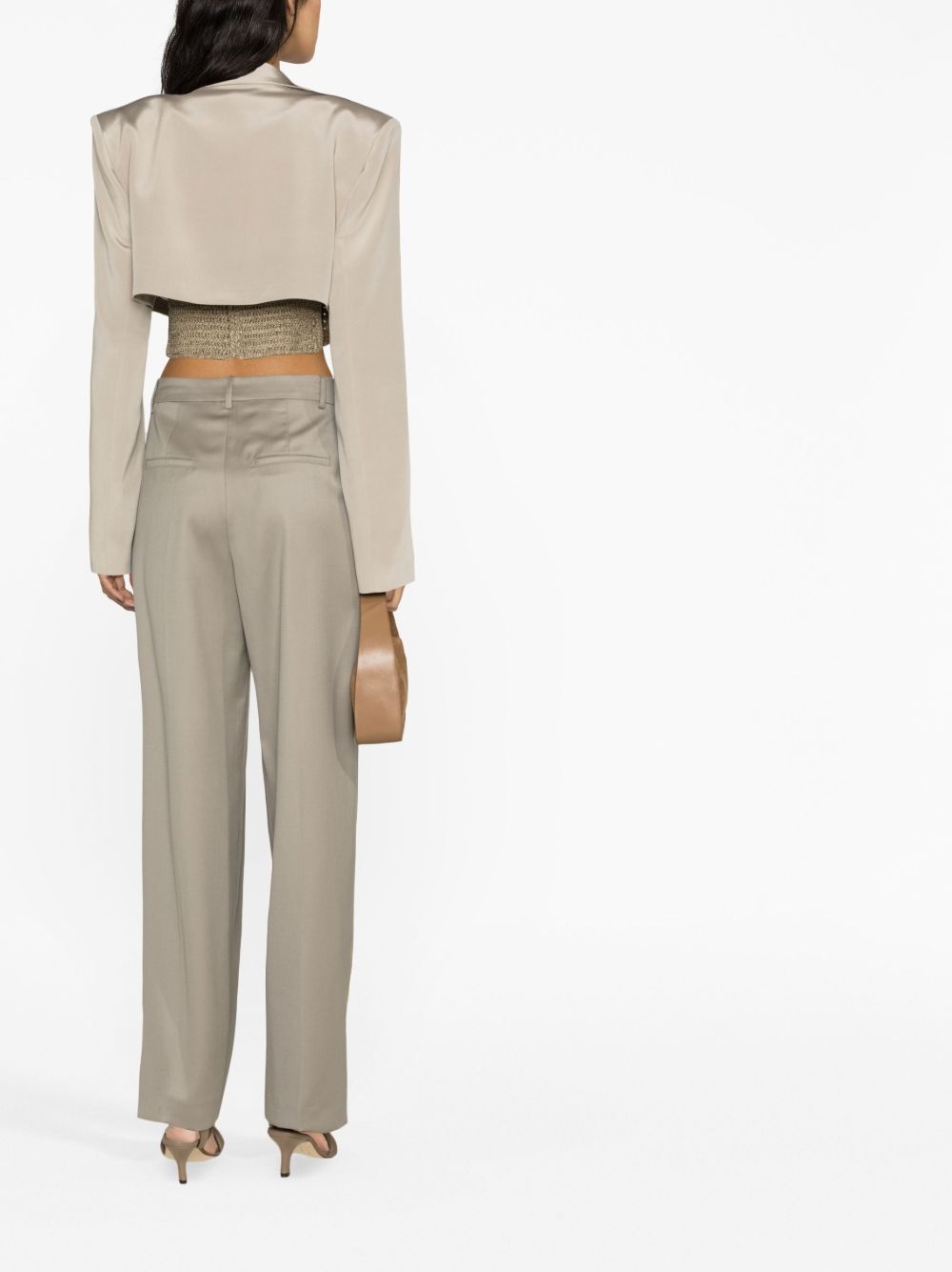 Marica crochet-panel cropped blazer - 3
