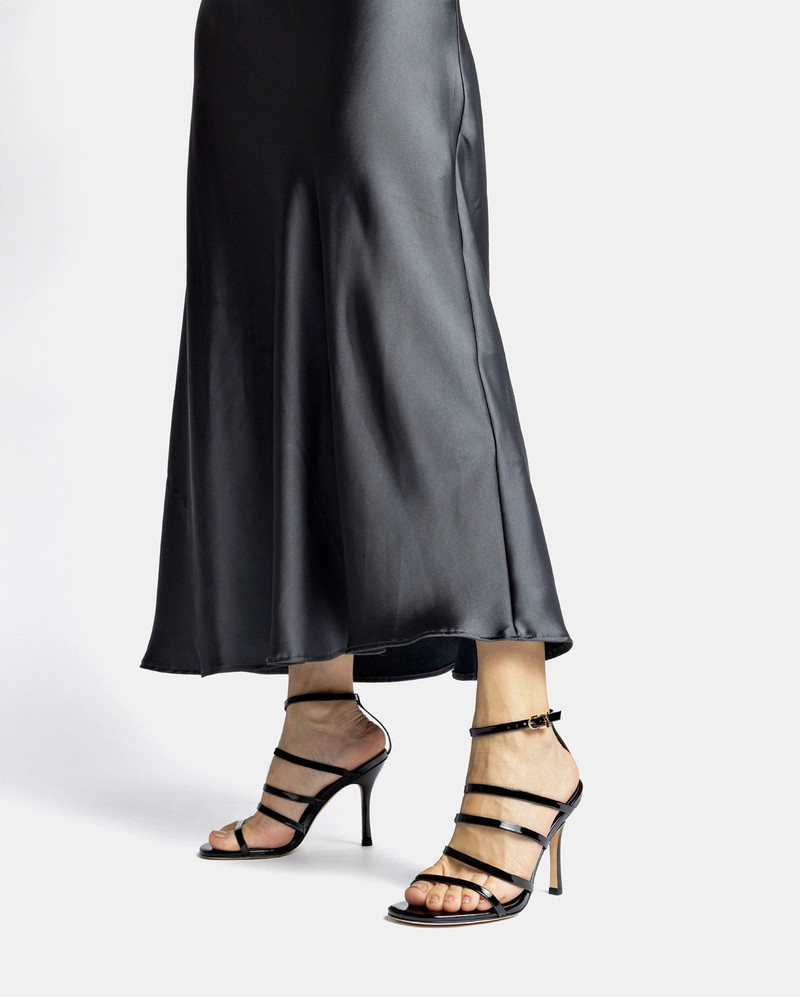 Larroudé Sasha Sandal In Black Patent Leather outlook