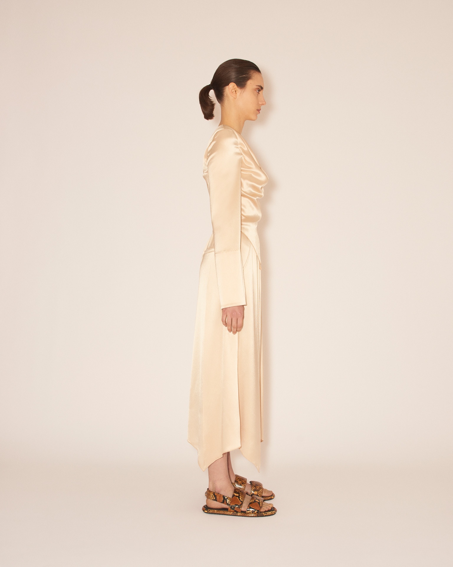 BINTOU - Long sleeve top with draped front detail - Pearl - 4