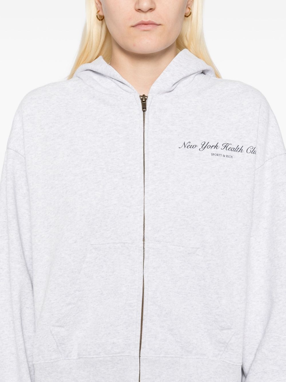 printed cotton hoodie - 5
