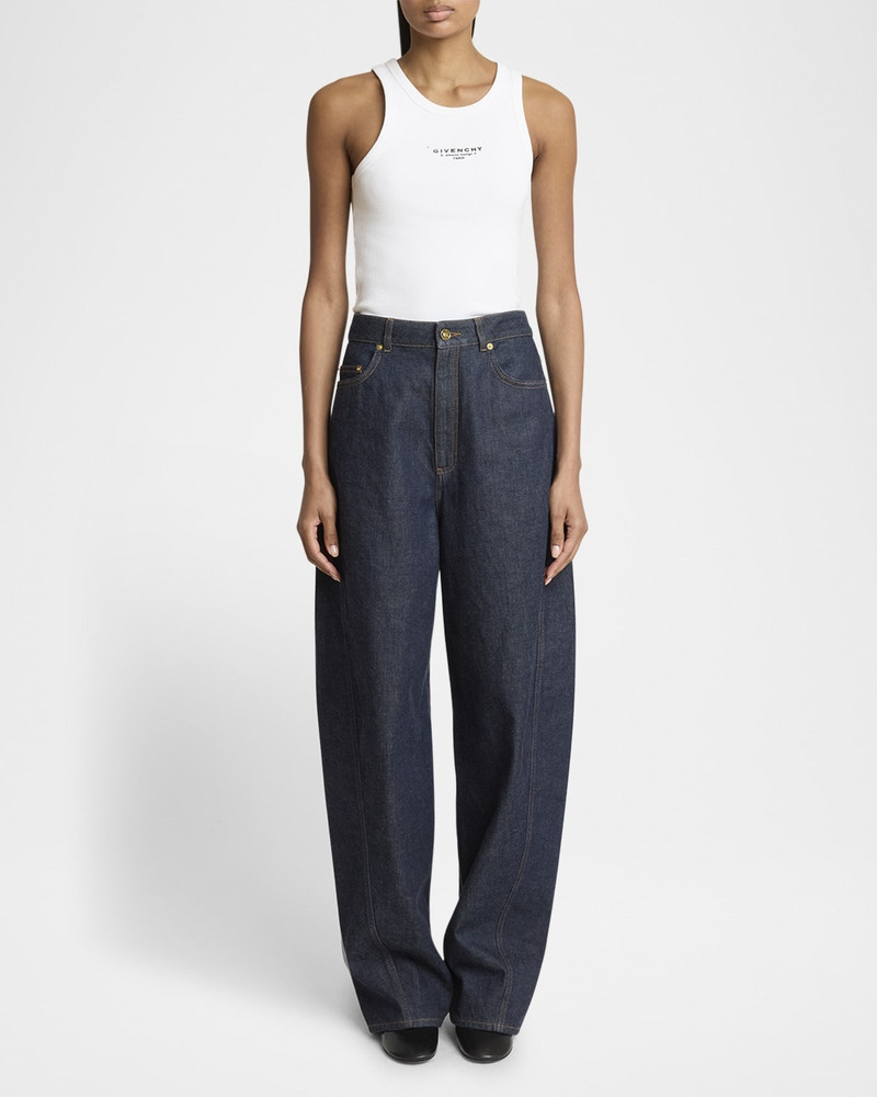 Givenchy Mid-Rise Barrel-Leg Denim Cocoon Trousers outlook