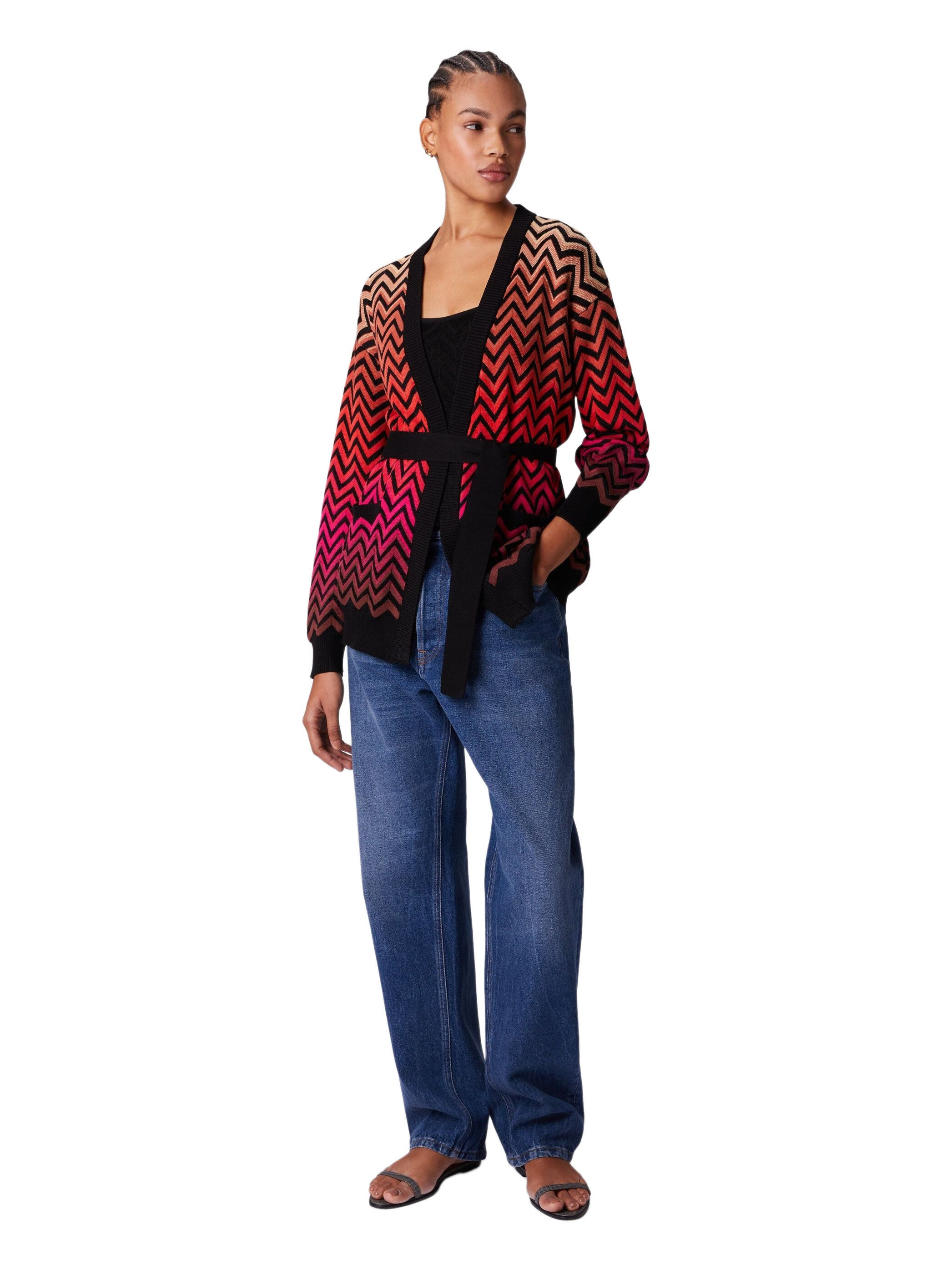 Missoni Dégradé Chevron Motif Cardigan With Belt in Multicoloured at Nordstrom - 1