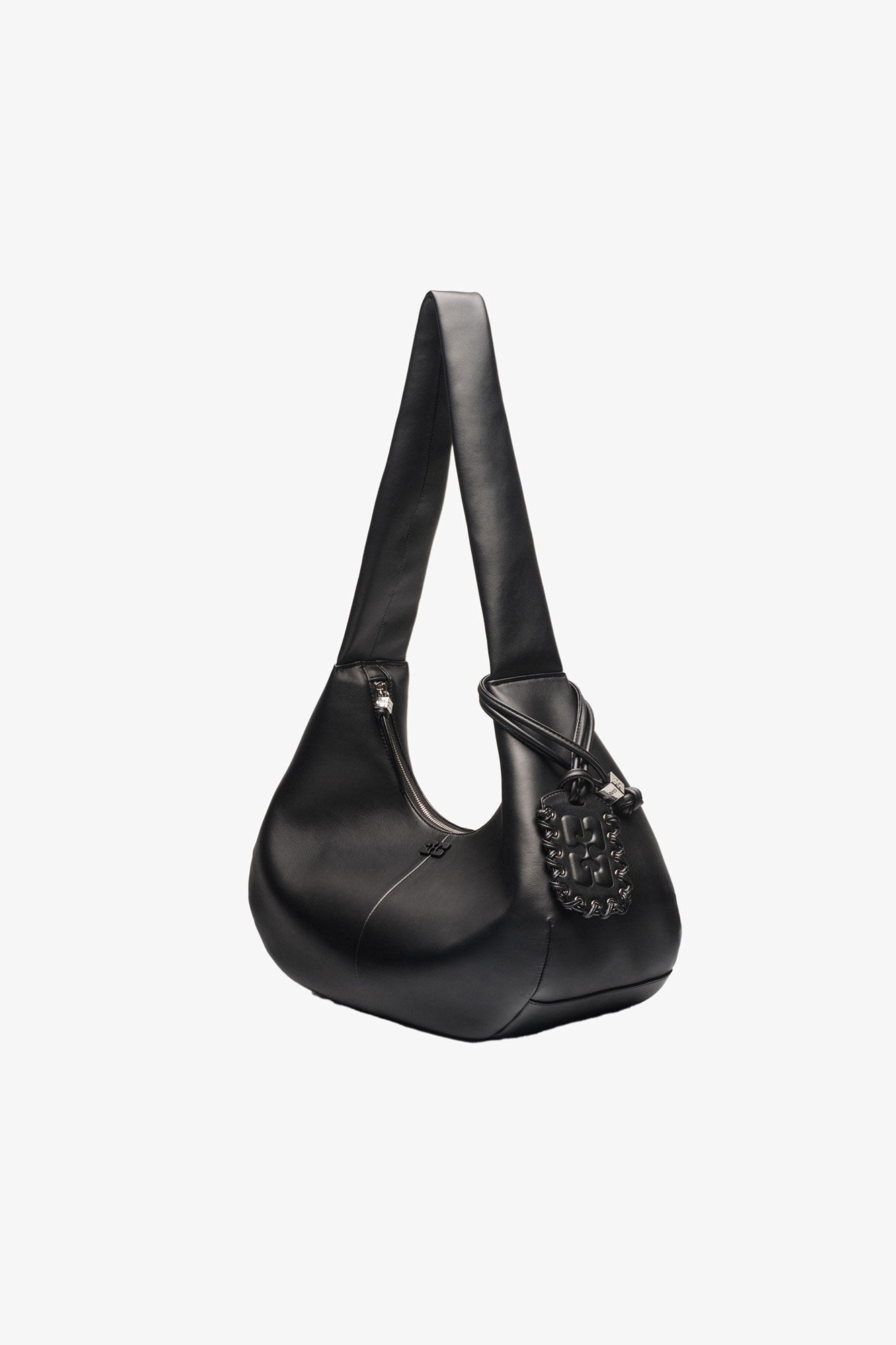 BLACK MEDIUM HOBO BAG - 4