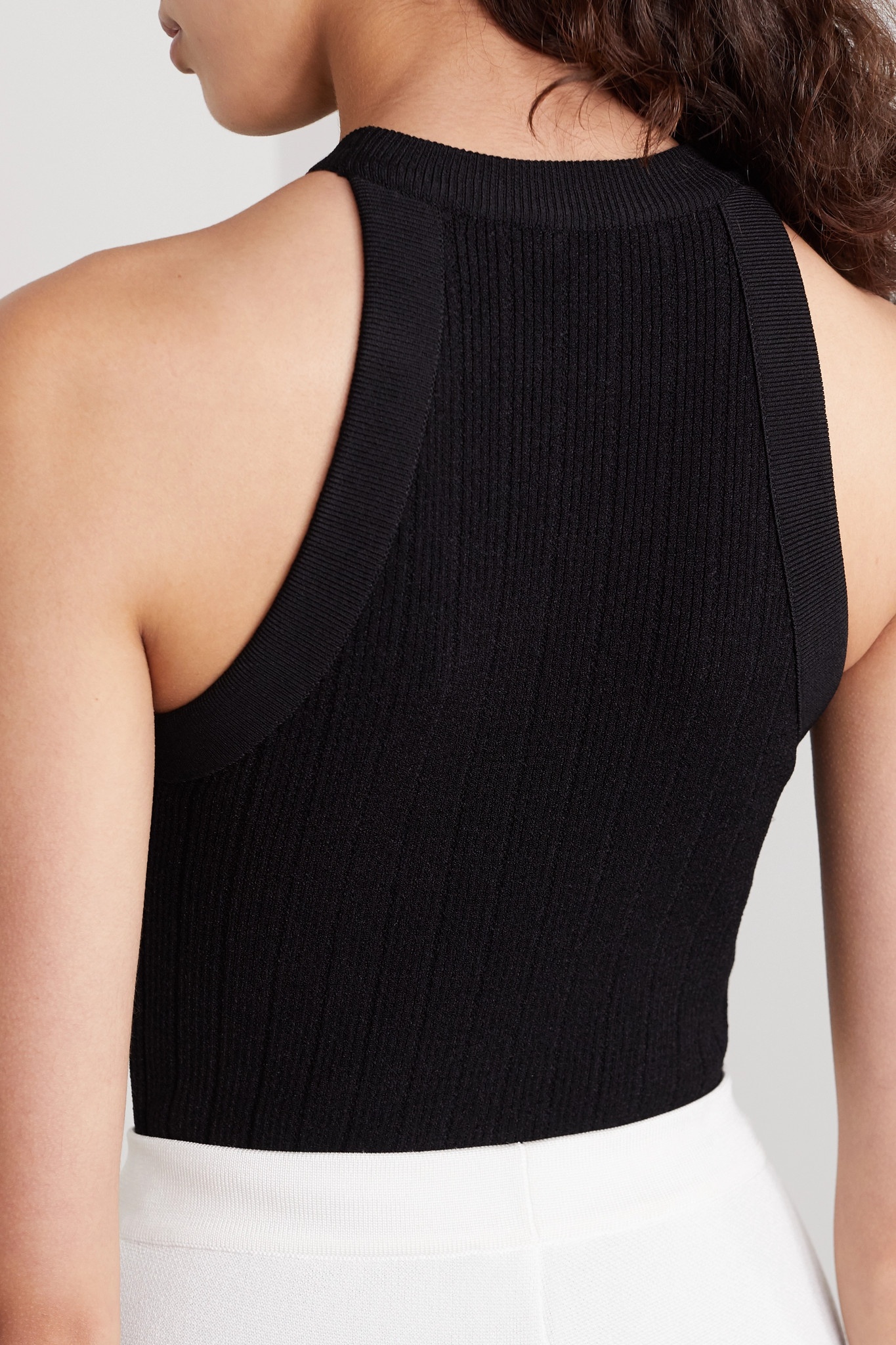 Button-embellished ribbed-knit tank - 4