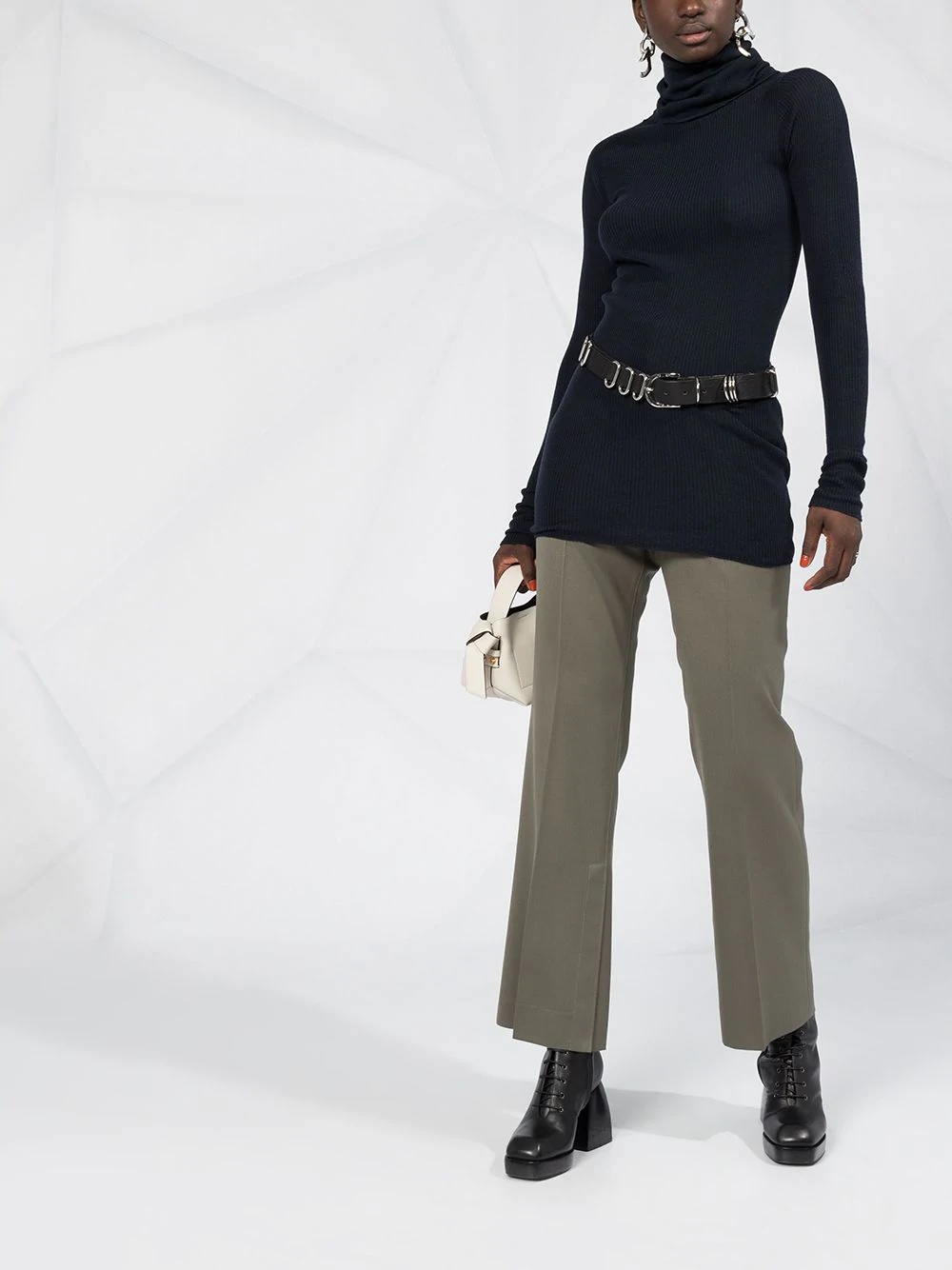 belted roll-neck jumper - 2