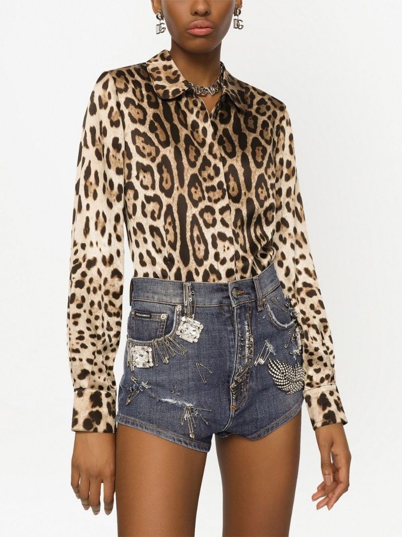 leopard-print silk shirt - 5