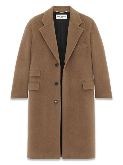 SAINT LAURENT single-breasted wool coat outlook