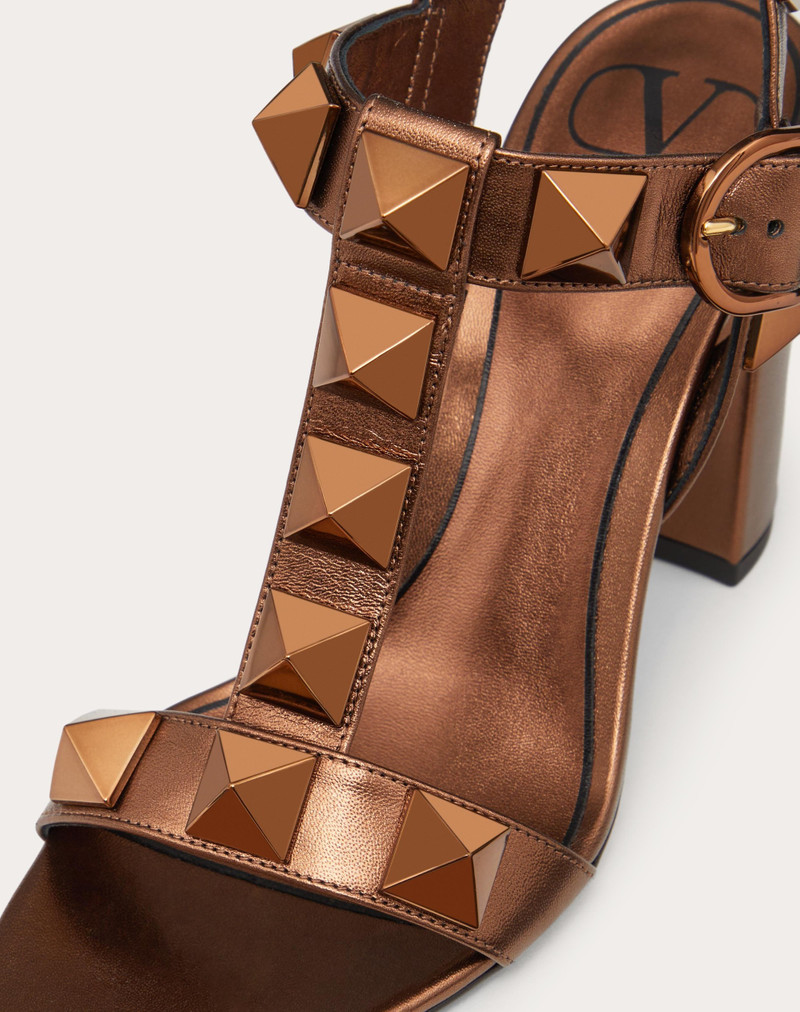 ROMAN STUD METALLIC NAPPA LEATHER AND MATCHING STUD SANDAL 90MM 5