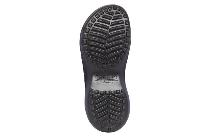 (WMNS) Balenciaga x Crocs Pool Slide Sandals 'Black' 677389W1S8E1000 - 6