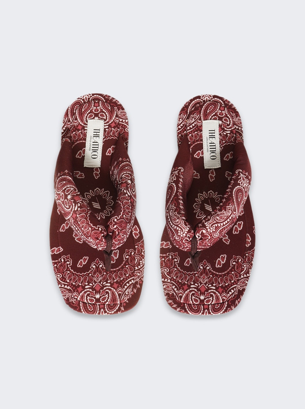 Indie Bandana Print Flat Thong Sandal Cherry Red - 5