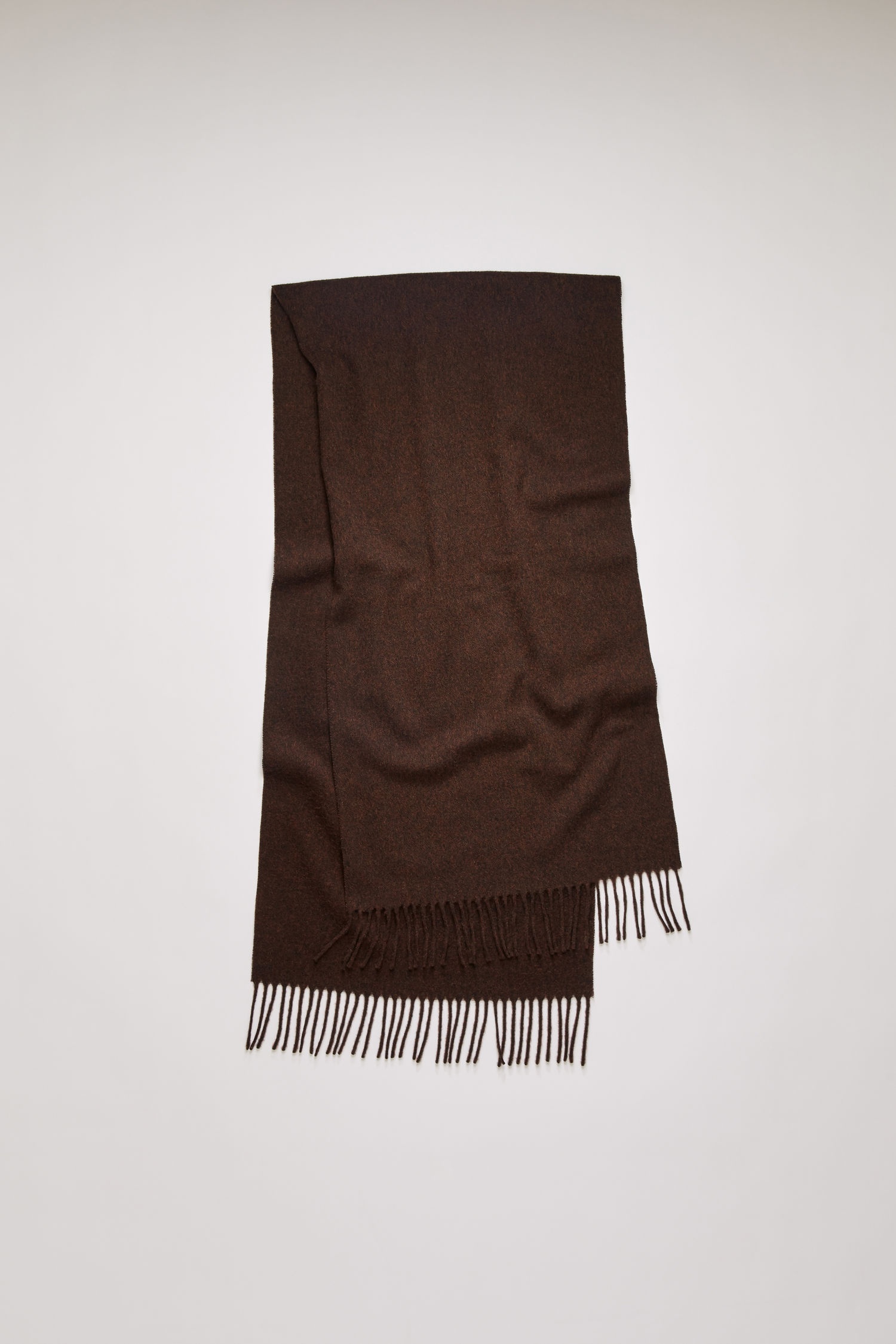 Narrow wool scarf brown melange - 2