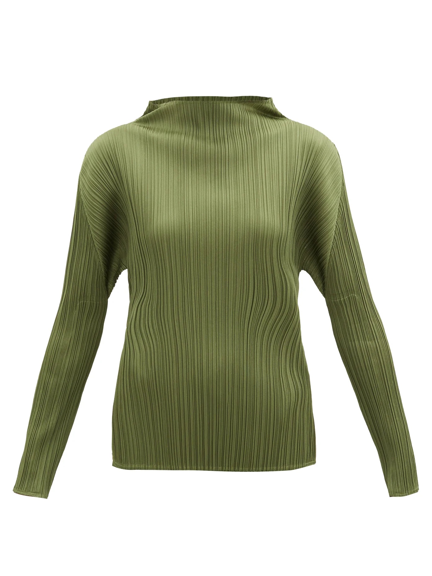 High-neck technical-pleated top - 1