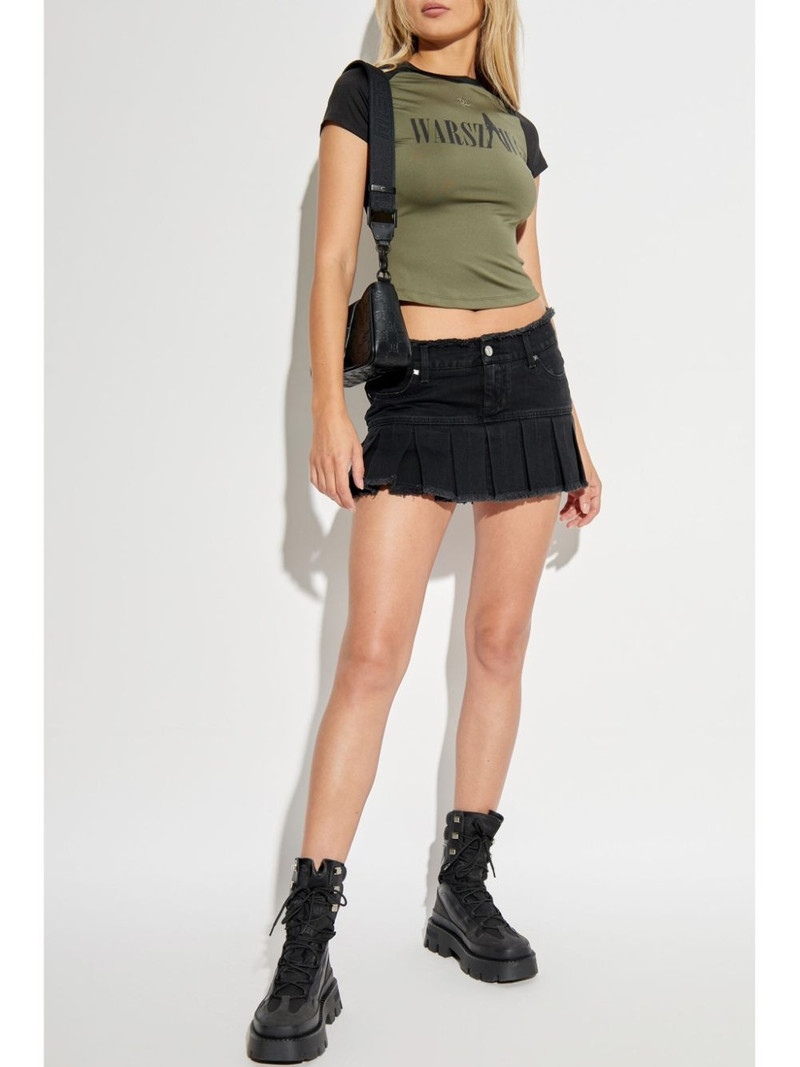 MISBHV logo patch denim skirt outlook