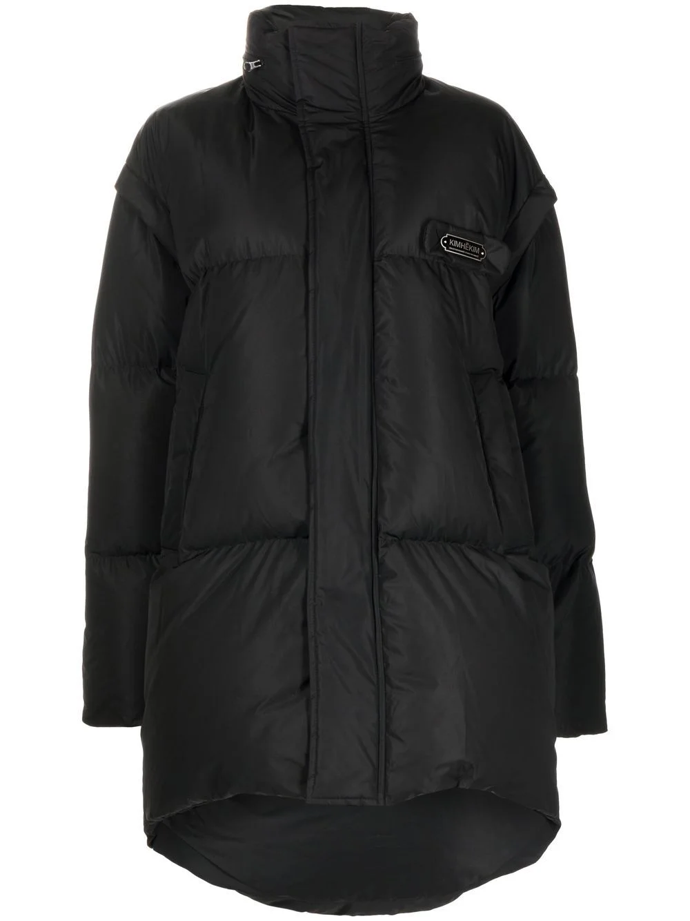 logo-plaque puffer jacket - 1