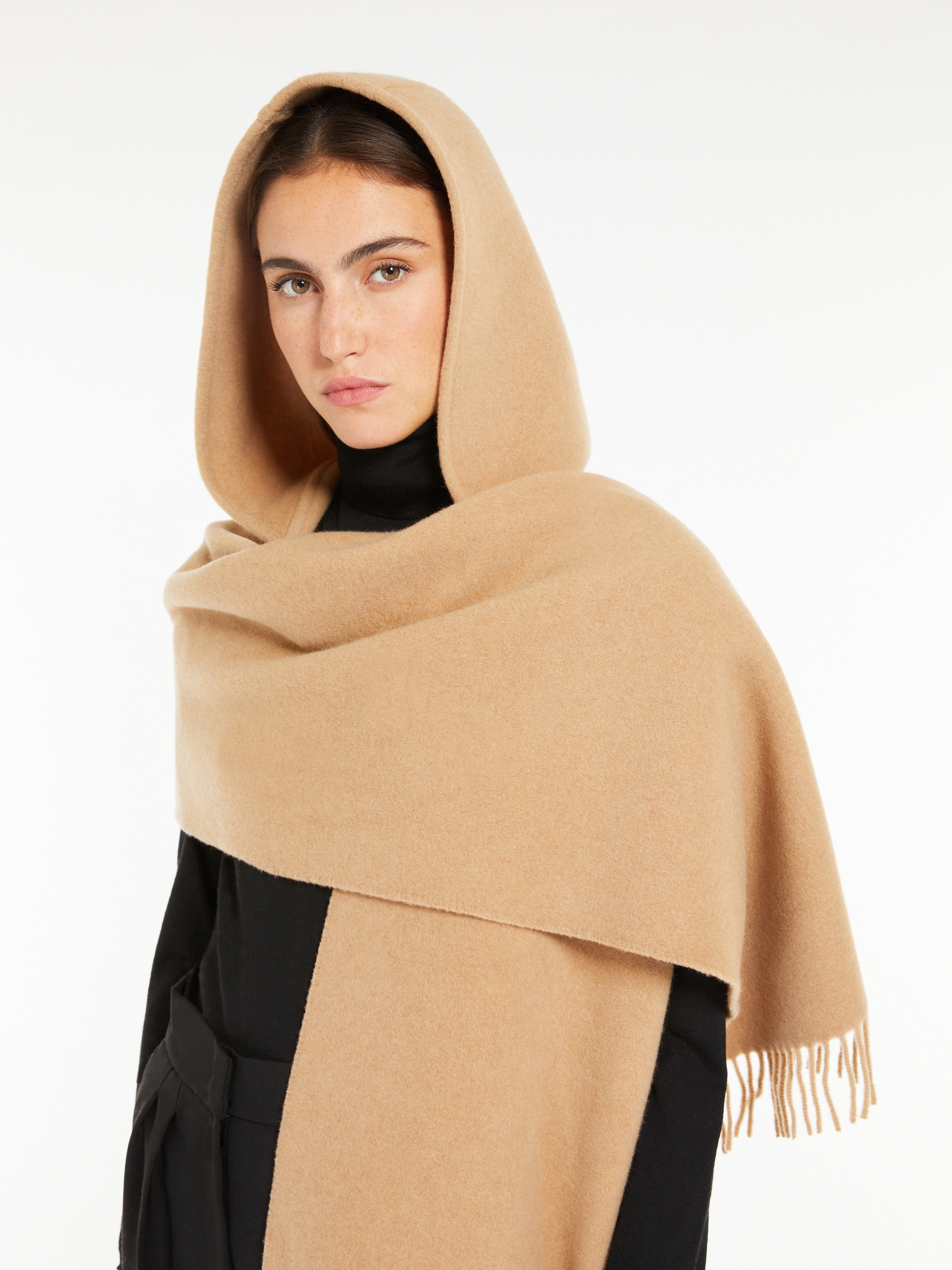 ZENA Cashmere blend scarf with hood - 4