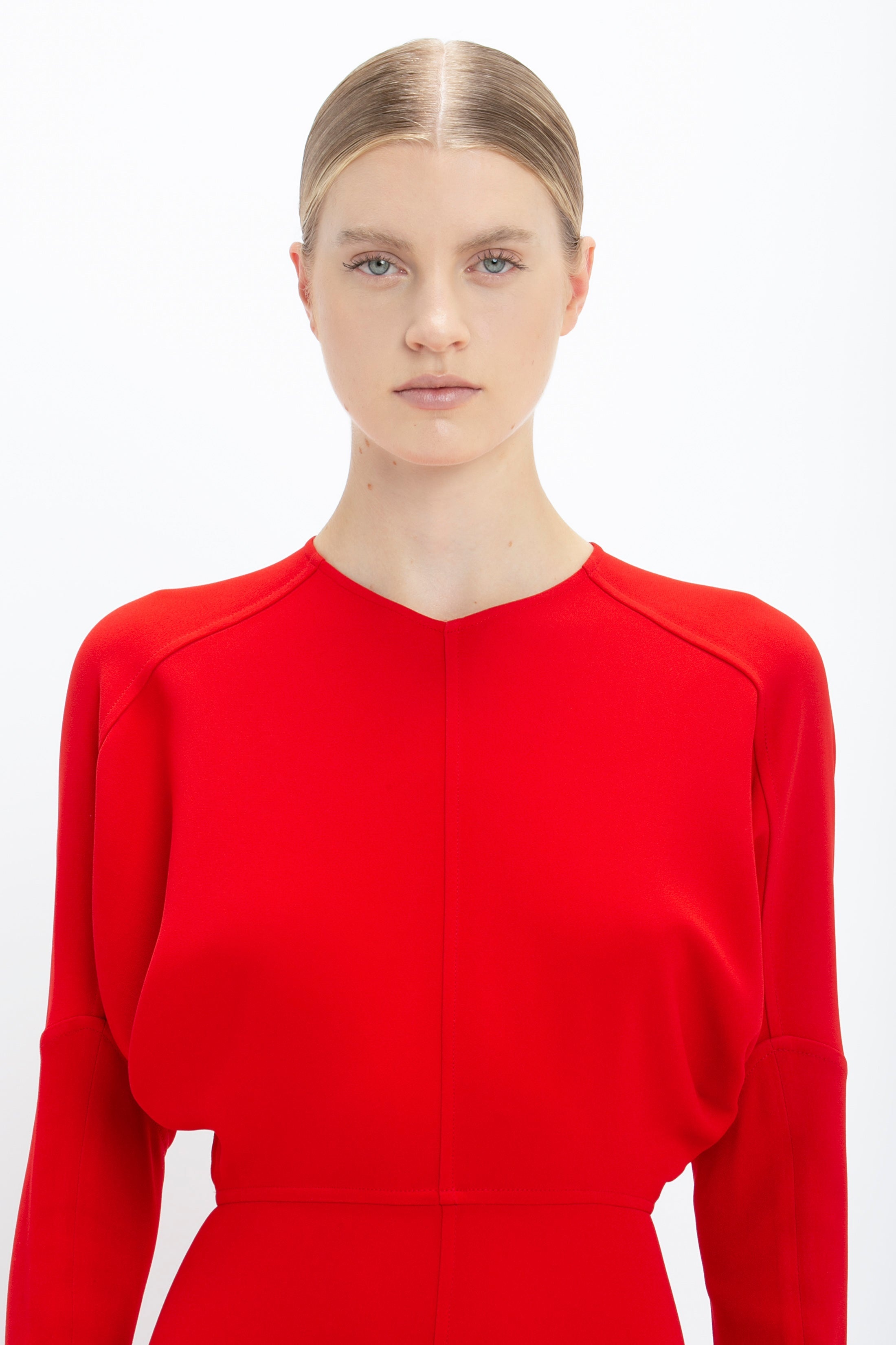 Dolman Midi Dress In Red - 6
