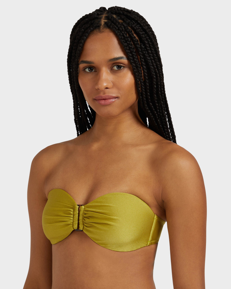 WOMEN BANDEAU SHINY STRETCH BIKINI TOP SOLID 5