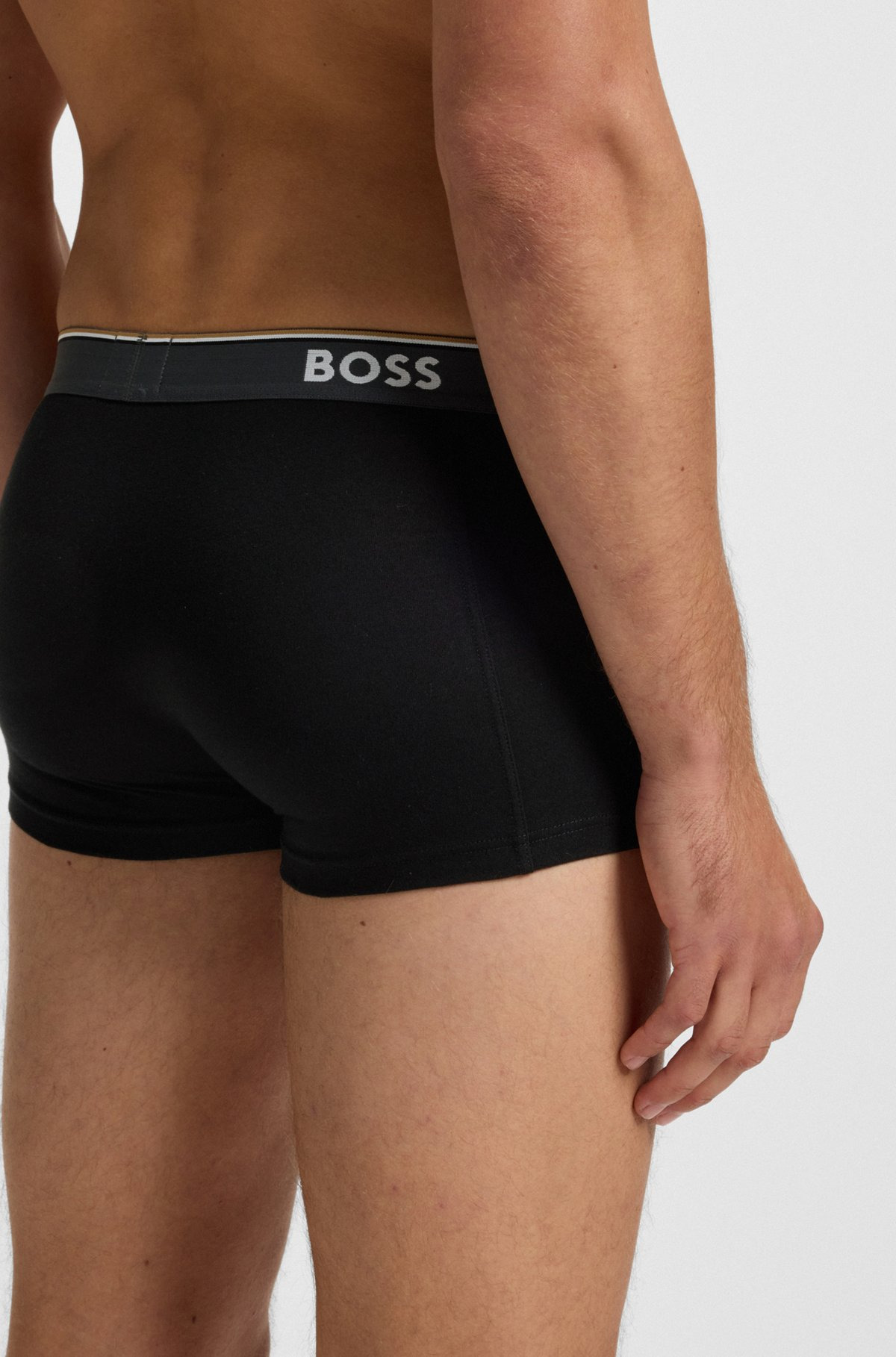 THREE-PACK OF STRETCH-COTTON TRUNKS WITH LOGO WAISTBAND - 5