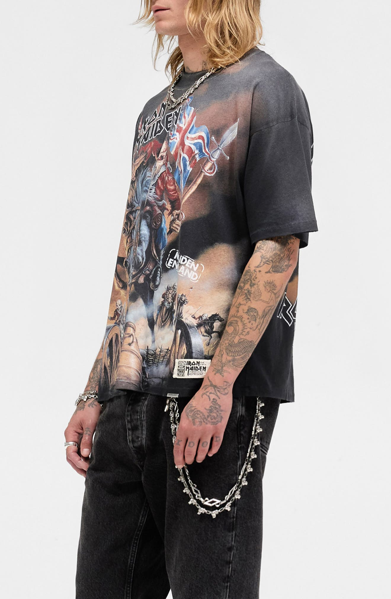Represent Iron Maiden Steed Graphic T-Shirt in Stained Black at Nordstrom - 3