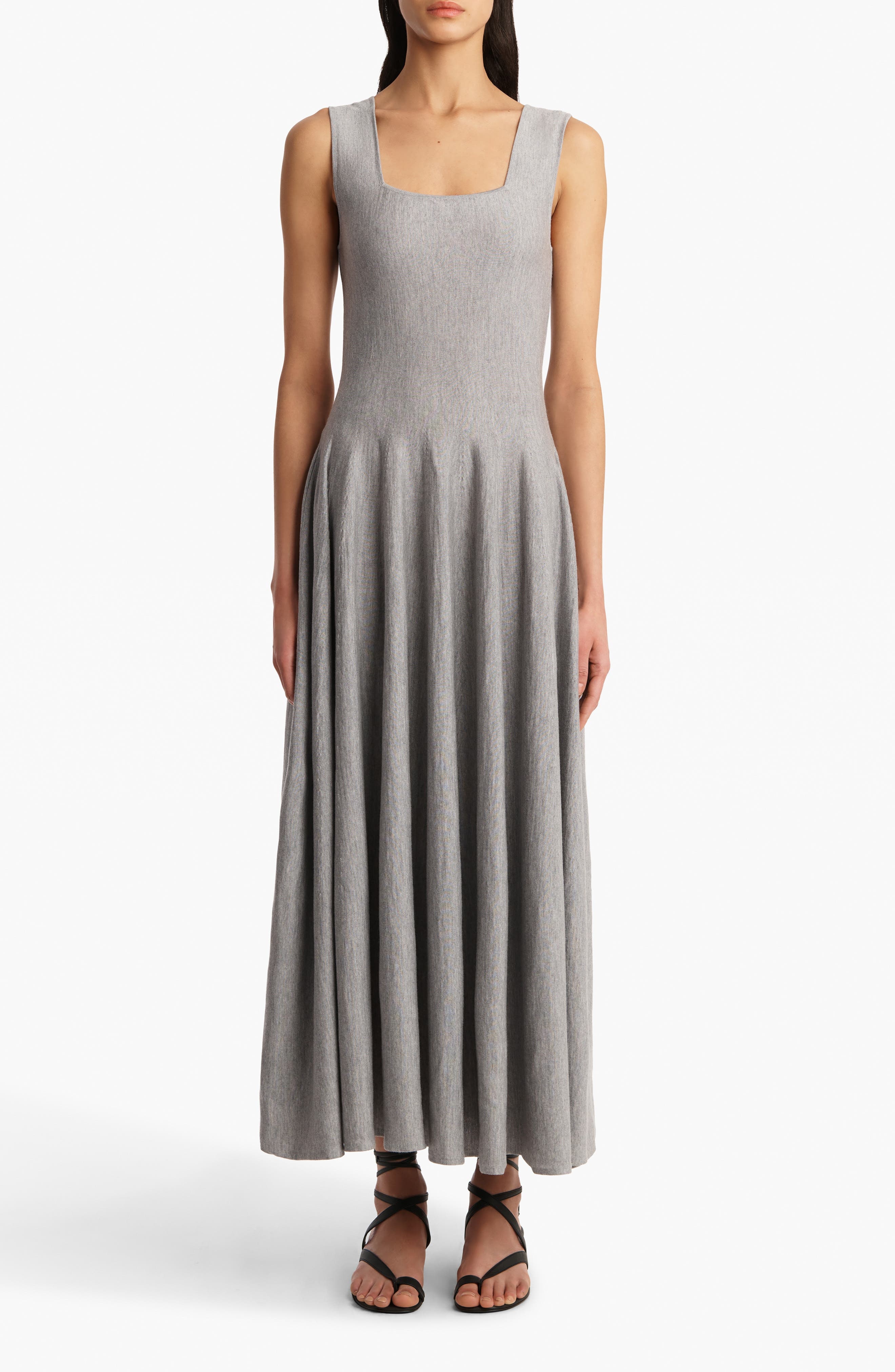 Khaite Jodie Square Neck Knit Dress in Mercury at Nordstrom - 1