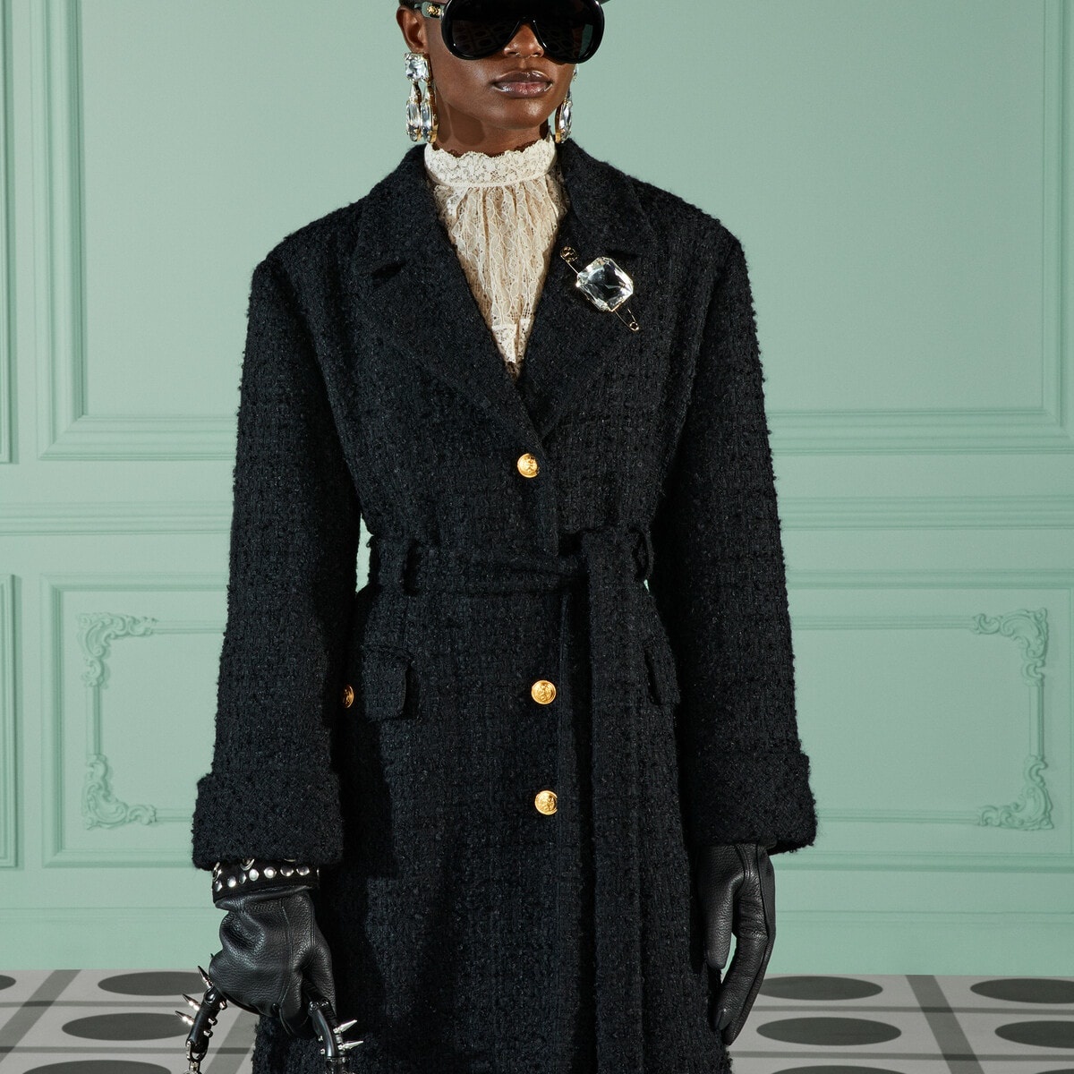 Tweed wool belted coat - 3
