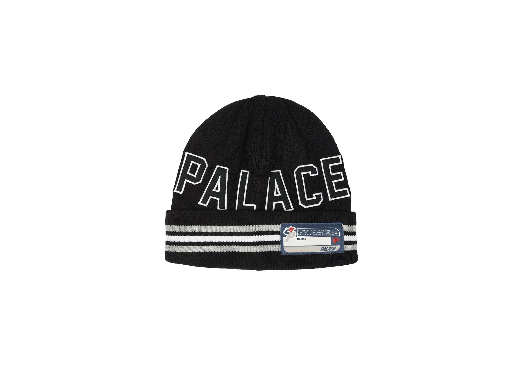 PALACE COLLEGE BEANIE BLACK | REVERSIBLE