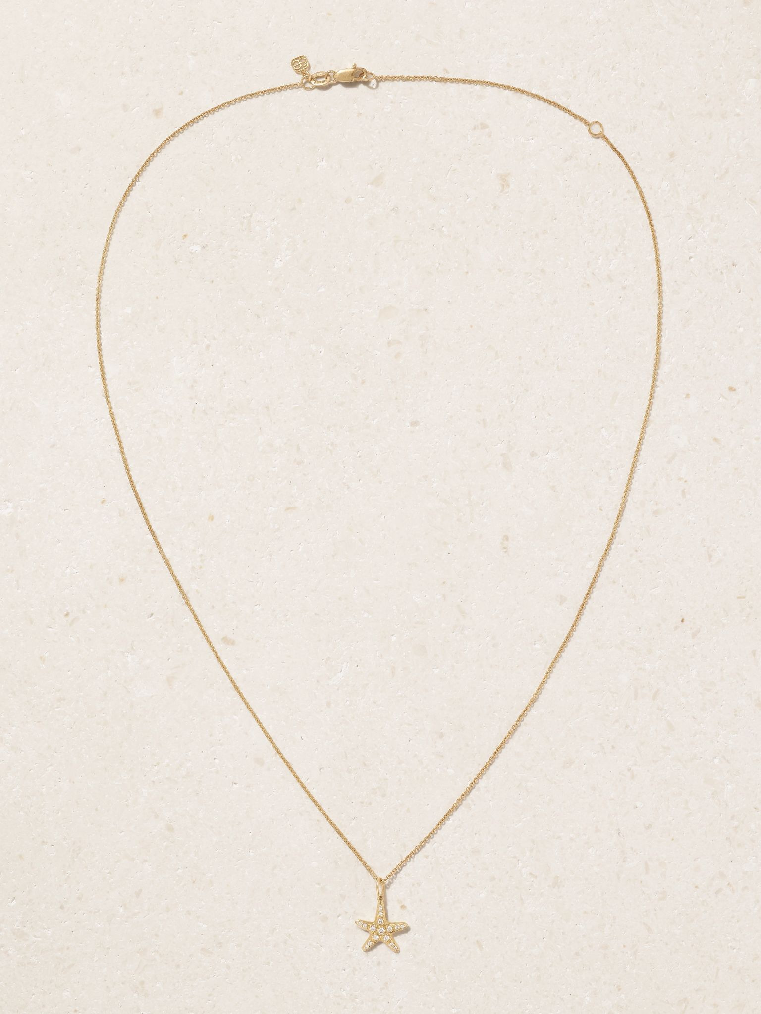 Starfish 14-karat gold diamond necklace Gold - 4