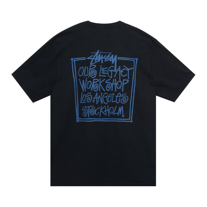Stüssy Stussy x Our Legacy Frame Pigment Dyed Tee 'Black' outlook