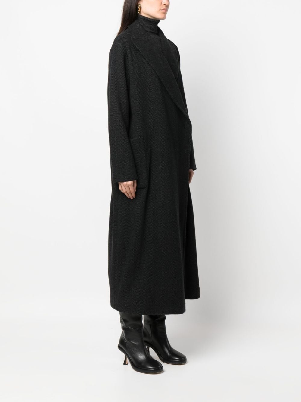 double-breasted cashmere coat - 3