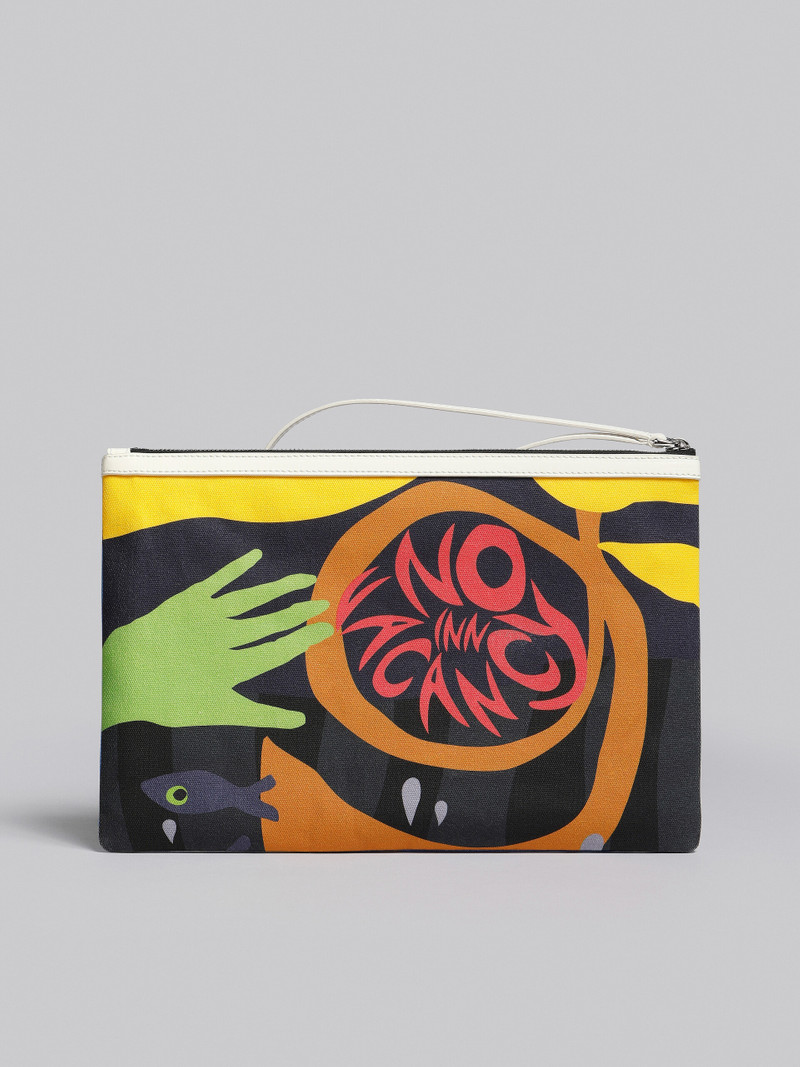 MARNI X NO VACANCY INN - POUCH IN COATED CANVAS WITH PRINT 3