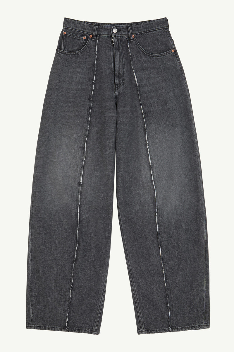 Wide Leg Black Denim Trousers 1