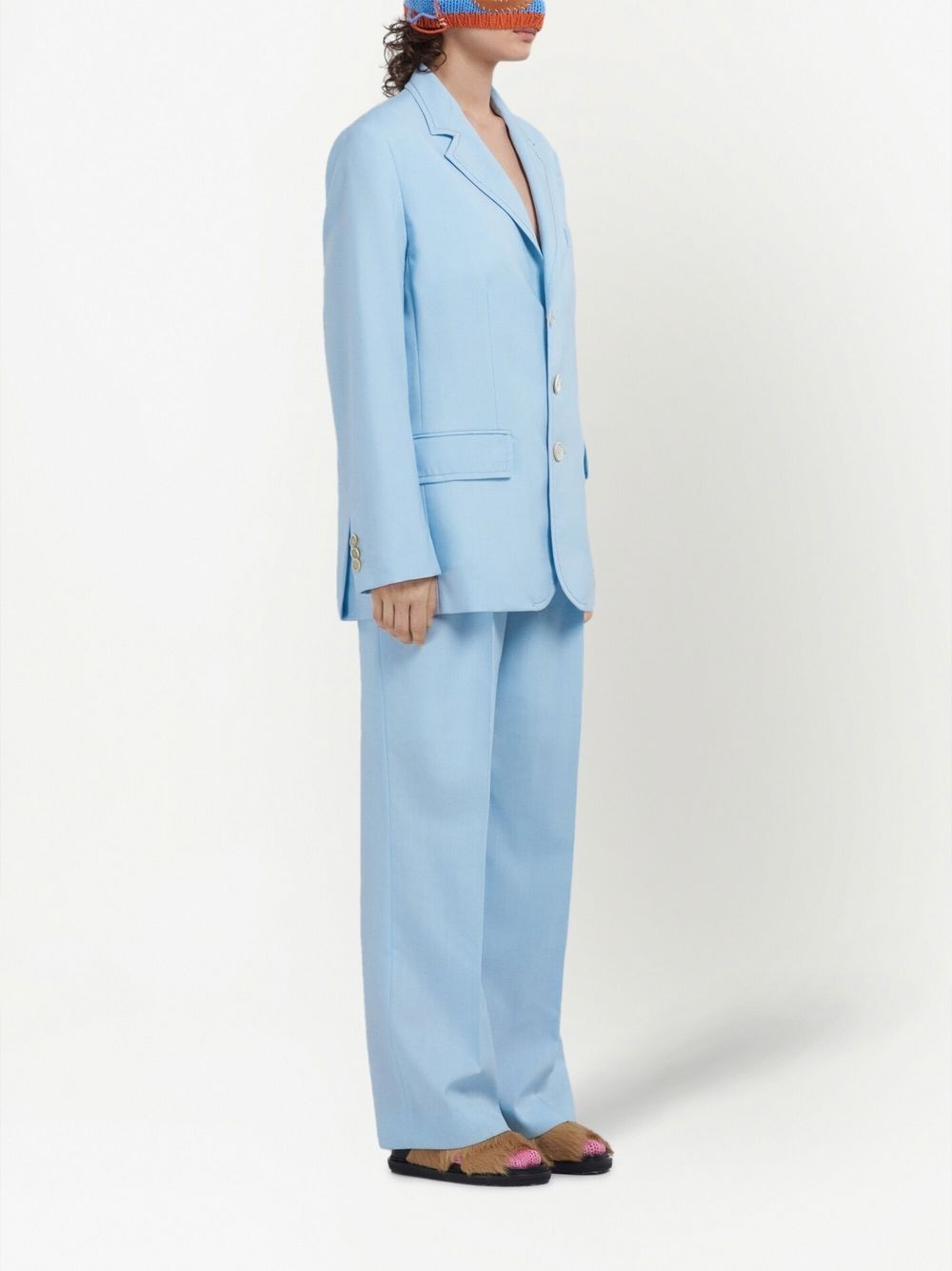 single-breasted wool blazer - 2