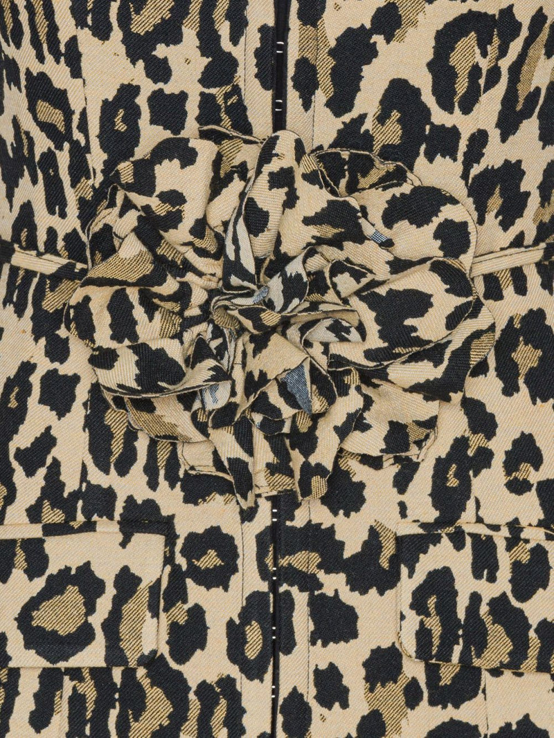 leopard-print rosette mini dress 4