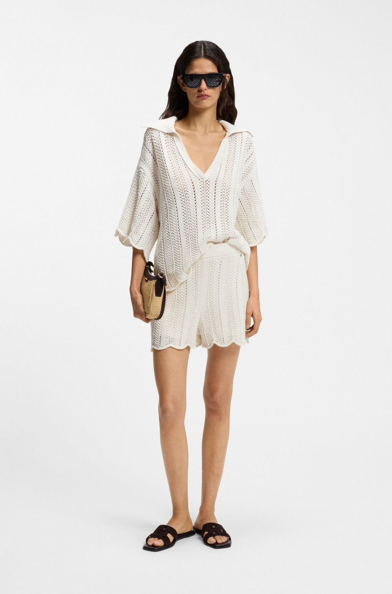 BOSS COTTON-BLEND SWEATER WITH KNITTED WAVE STRUCTURE outlook
