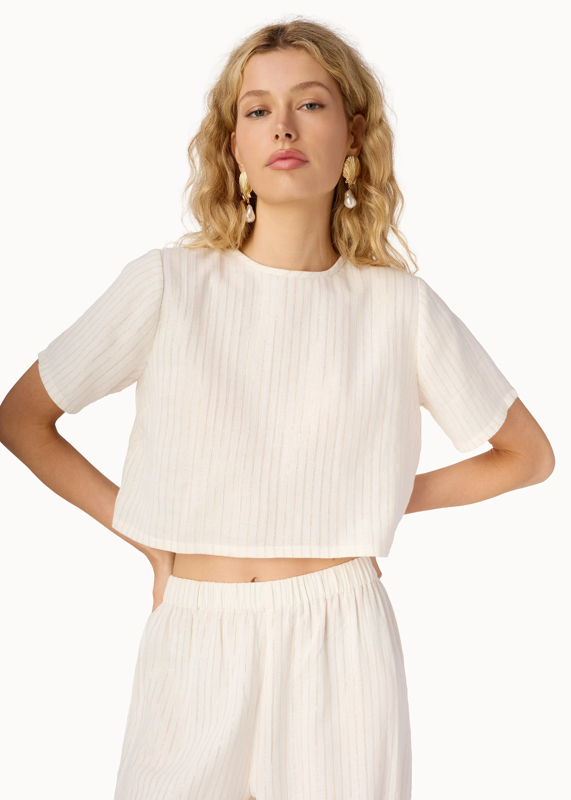 MICA METALLIC COTTON TEE CERAMIC - 1