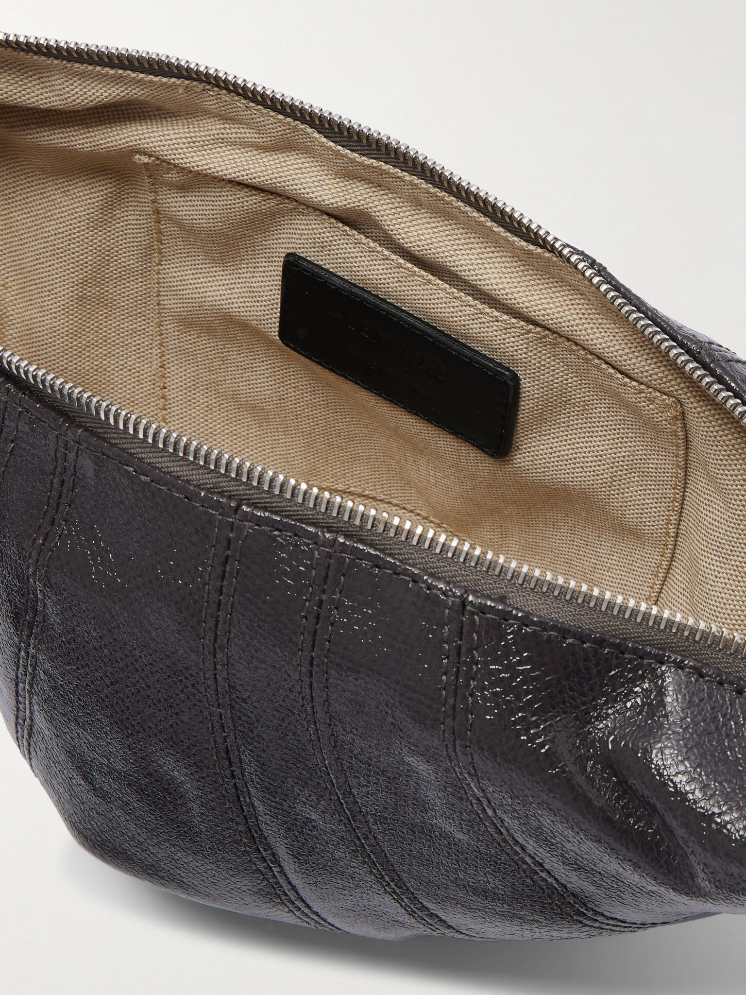 Croissant Small Coated-Cotton Messenger Bag Black - 5