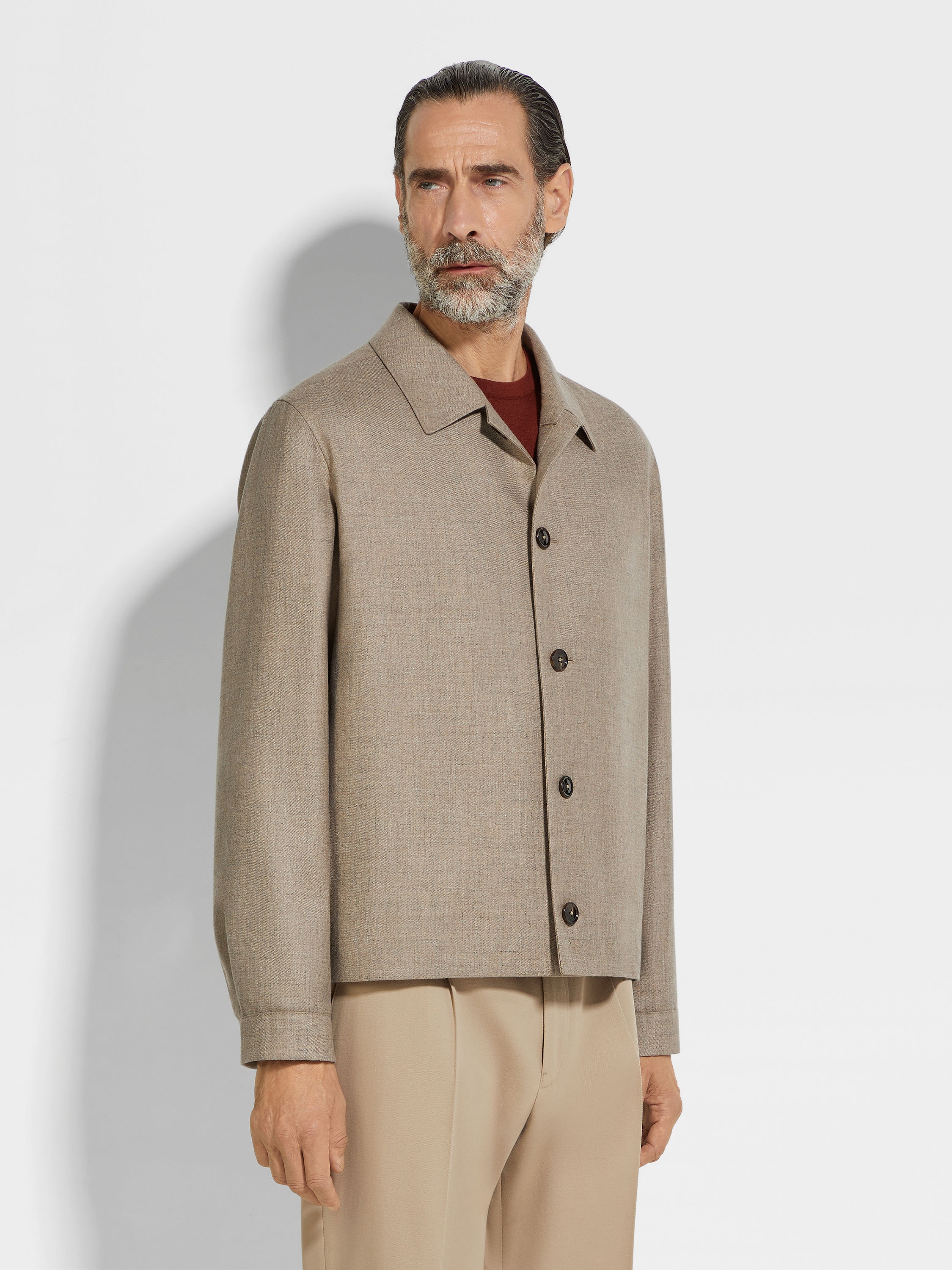 CASHMERE SILK AND LINEN CHORE JACKET - 4
