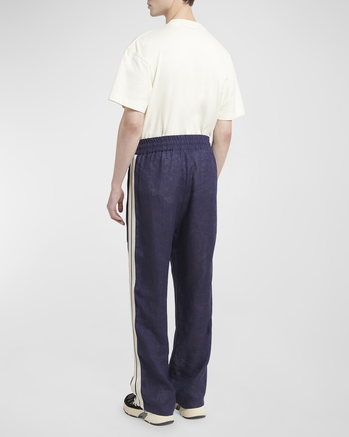 Men's Classic Logo Linen-Blend Track Pants - 4