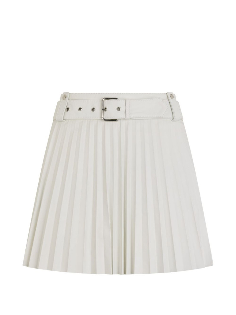 belted pleated mini shorts 1
