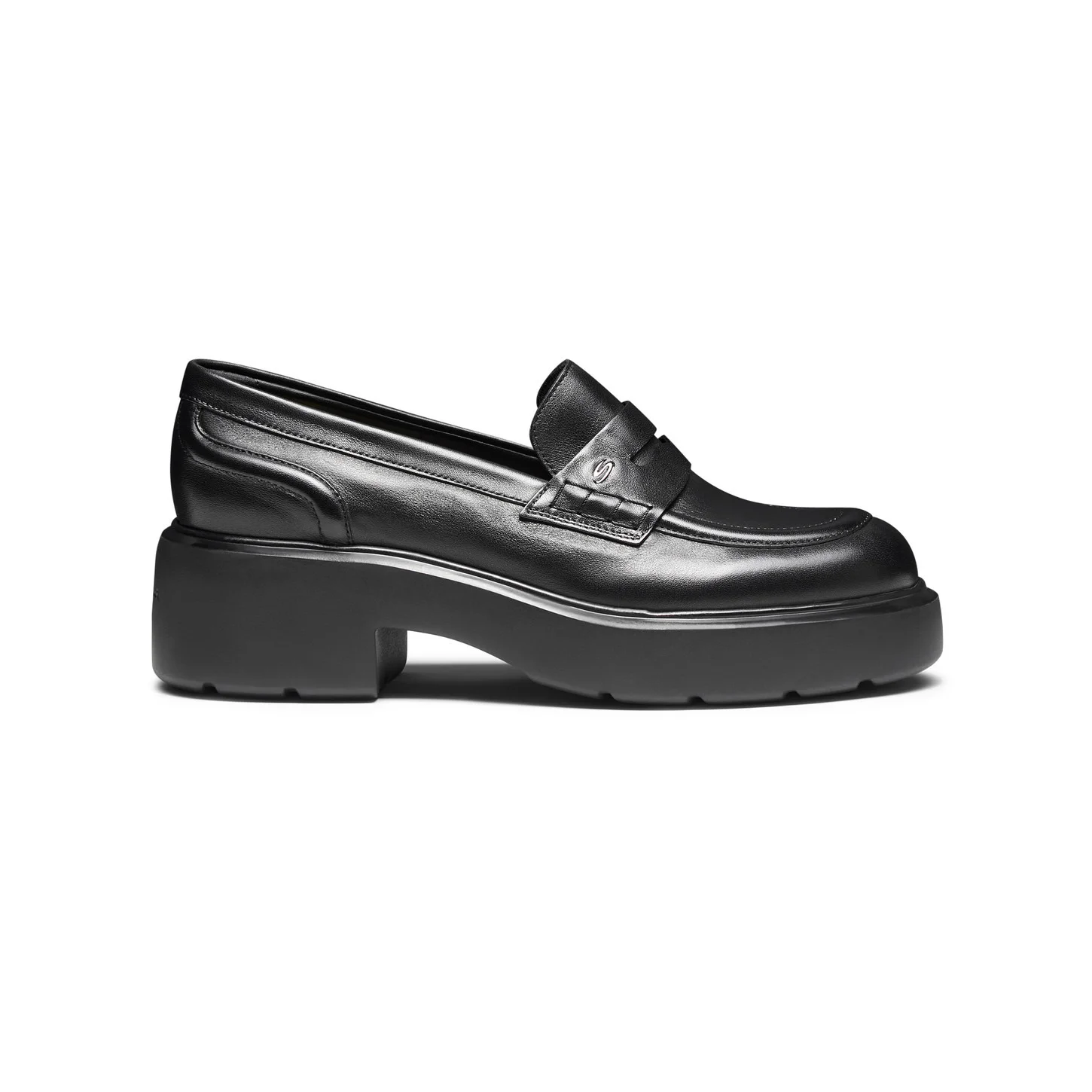 Women's black leather Easy penny loafer - 1